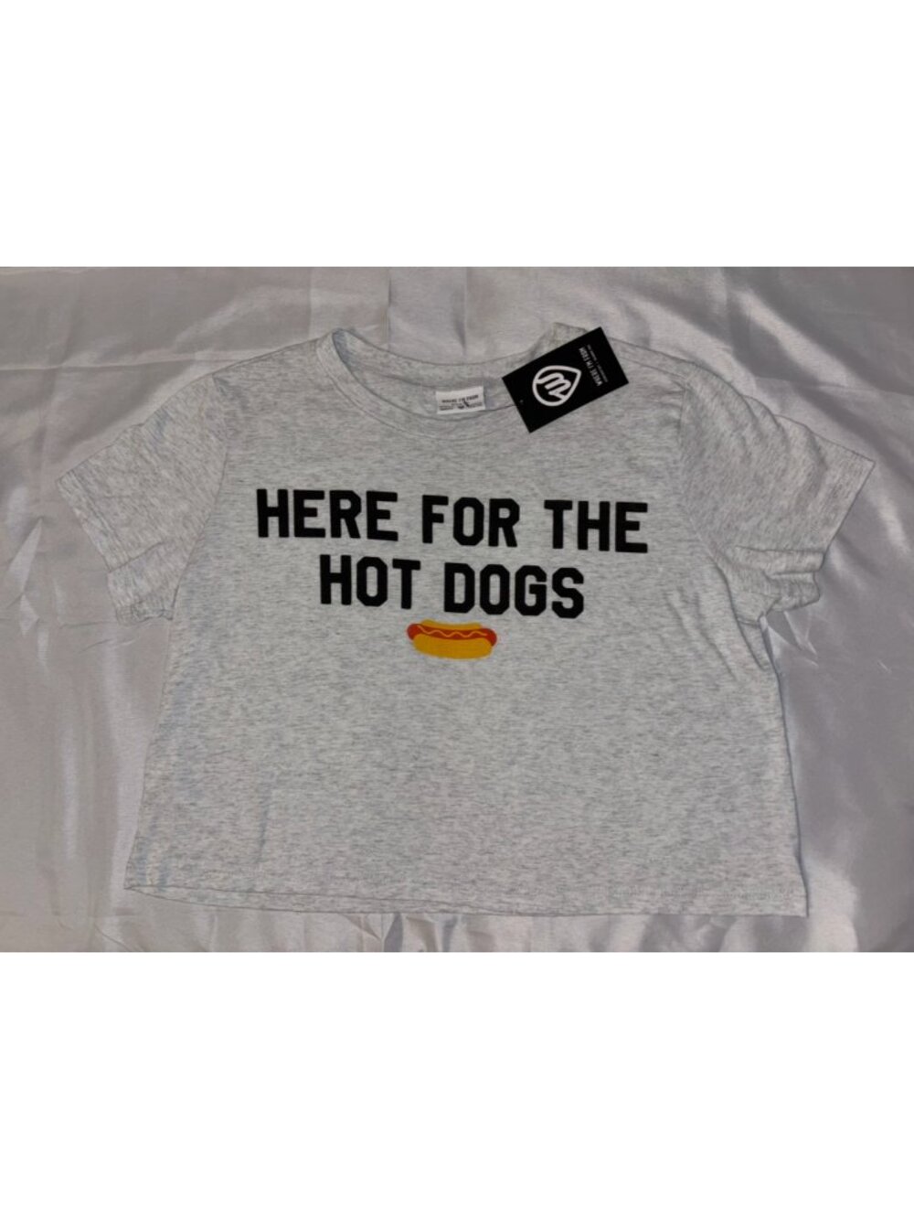 NWT Where I’m From "Here For The Hot Dogs" 4th of July Crop Top Small